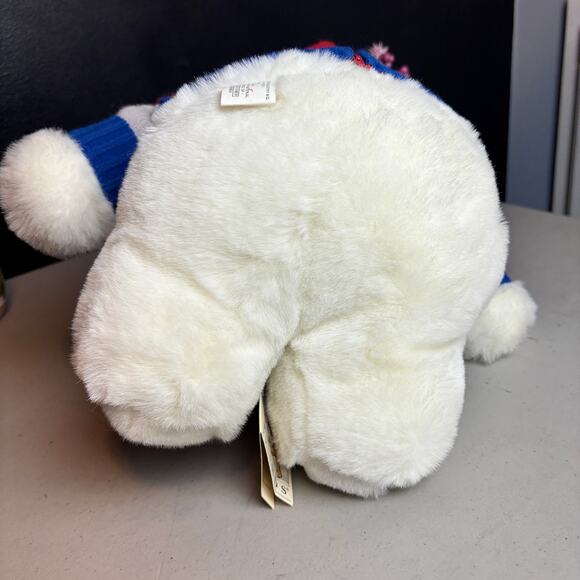 Vintage White Plush Bear Best Friends with Vintage 18M Pilot Sweater - Picture 4 of 12